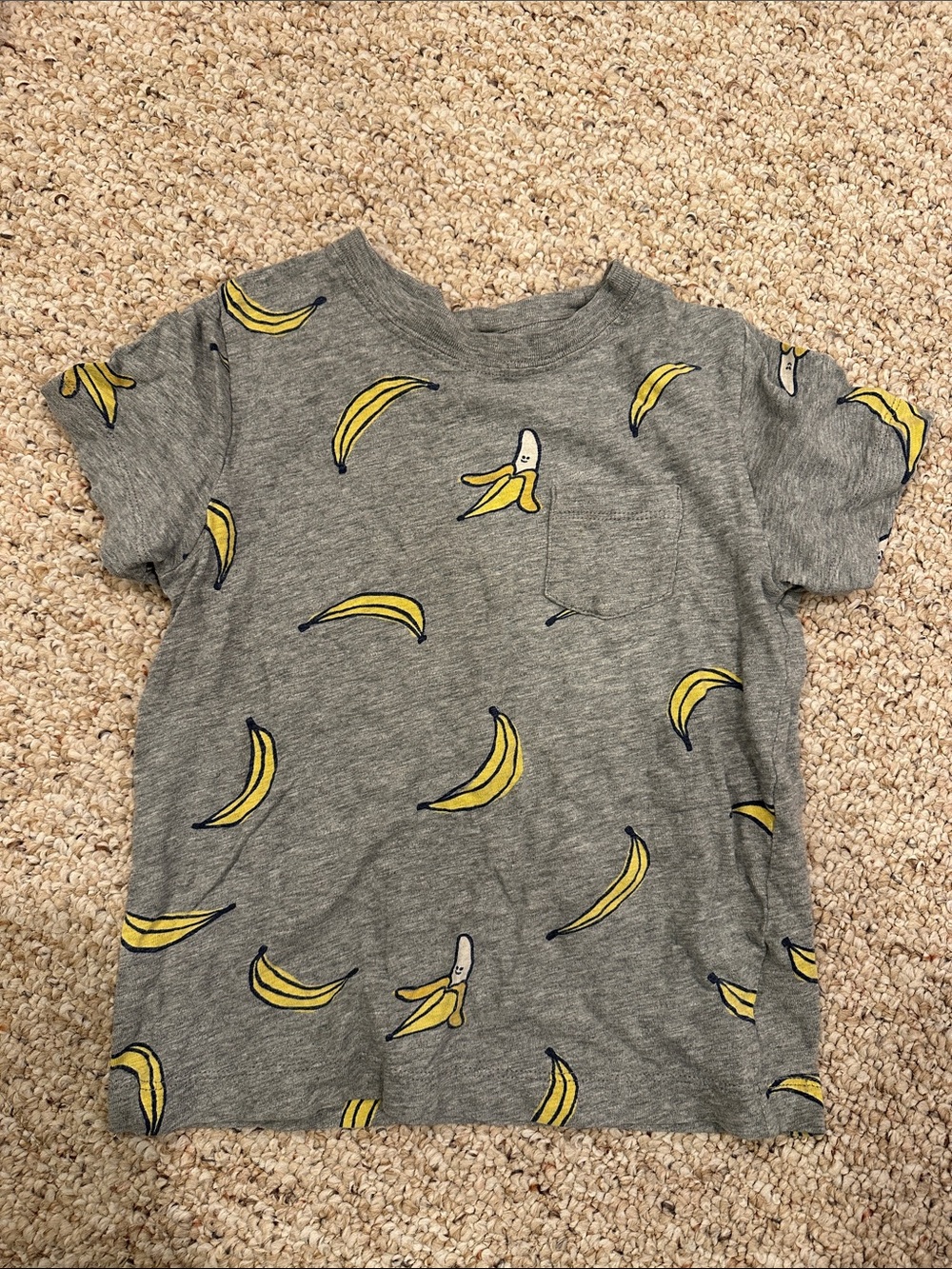 Hanna Andersson Gray Tee with Yellow Banana Print